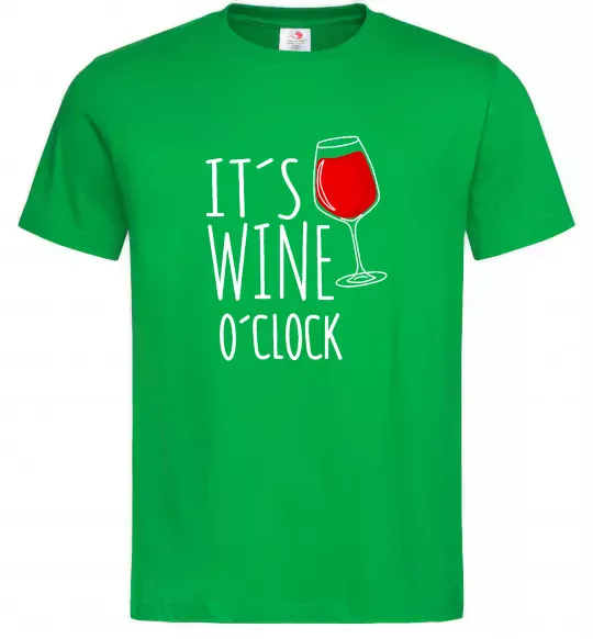 Мужская футболка It`s wine o`clock Зеленый фото