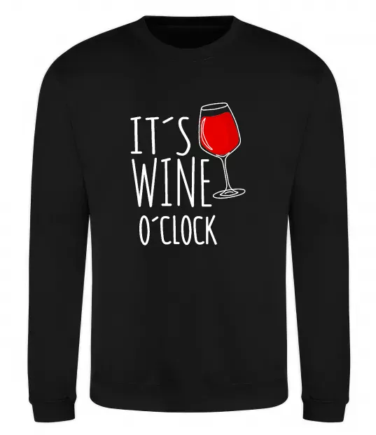 Свитшот It`s wine o`clock Черный фото