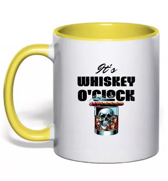 Чашка з кольоровою ручкою Whiskey o`clock Сонячно жовтий фото