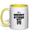Чашка з кольоровою ручкою Whiskey o`clock Сонячно жовтий фото