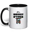 Чашка з кольоровою ручкою Whiskey o`clock Чорний фото