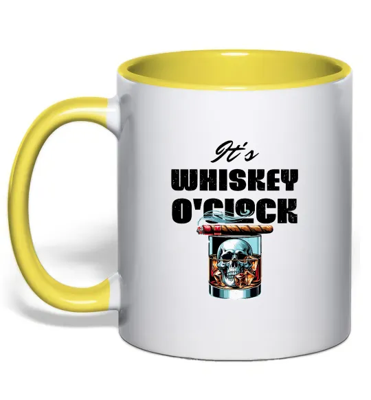 Чашка с цветной ручкой Whiskey o`clock Лимонный фото