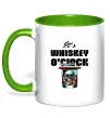 Чашка з кольоровою ручкою Whiskey o`clock Зелений фото