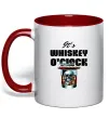 Чашка з кольоровою ручкою Whiskey o`clock Червоний фото