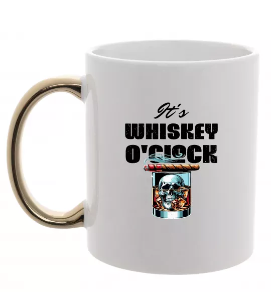 Чашка з кольоровою ручкою Whiskey o`clock Золото фото