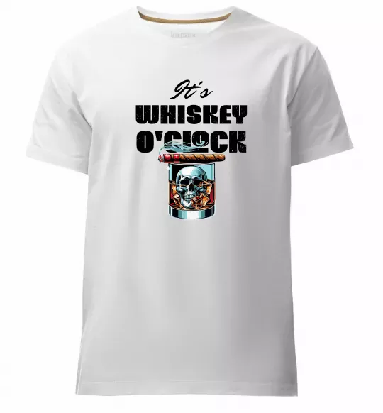 Мужская премиум футболка Whiskey o`clock Белый фото