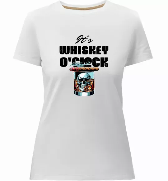 Женская премиум футболка Whiskey o`clock Белый фото