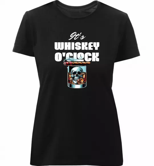 Женская премиум футболка Whiskey o`clock Черный фото