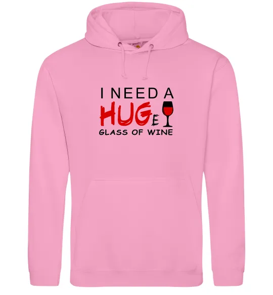 Женская толстовка (худи) Huge glass of wine Розовый фото