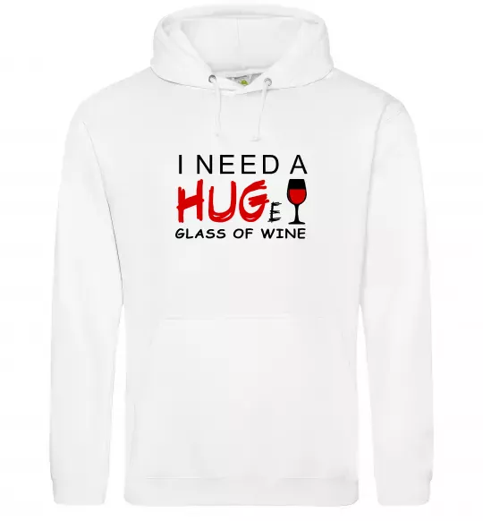 Жіноча толстовка (худі) Huge glass of wine Білий фото