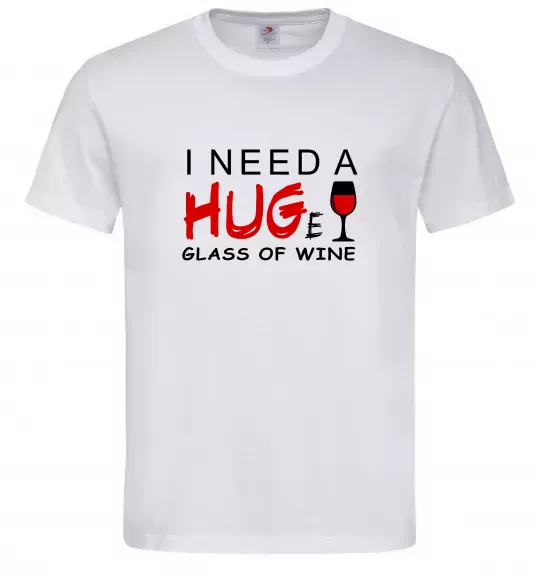 Чоловіча футболка Huge glass of wine Білий фото