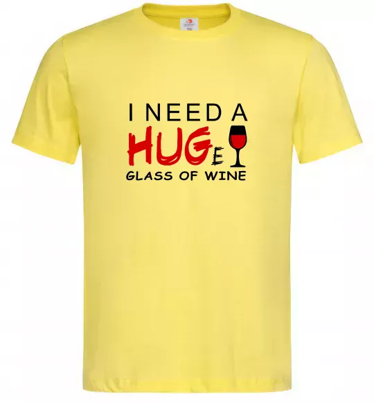 Чоловіча футболка Huge glass of wine Лимонний фото