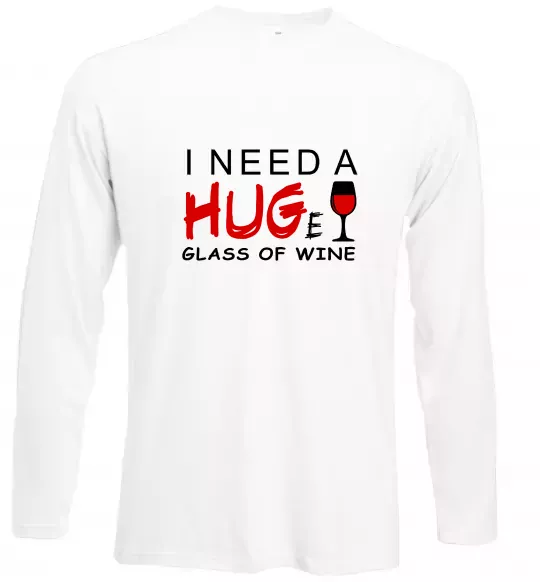 Лонгслів Huge glass of wine Білий фото