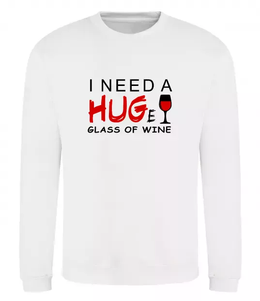 Світшот Huge glass of wine Білий фото