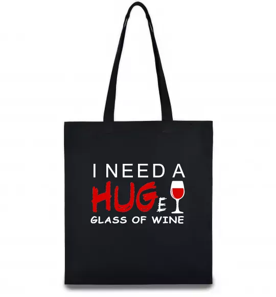 Эко-сумка Huge glass of wine Черный фото