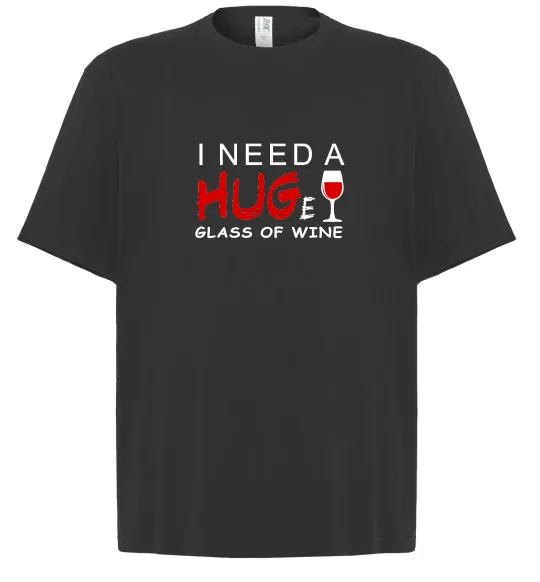 Футболка Оверсайз Huge glass of wine Черный фото