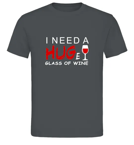 Чоловіча футболка Huge glass of wine Графіт фото