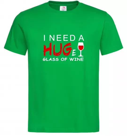 Чоловіча футболка Huge glass of wine Зелений фото