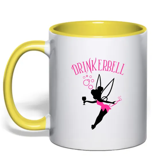 Чашка з кольоровою ручкою Drinkerbell Лимонний фото