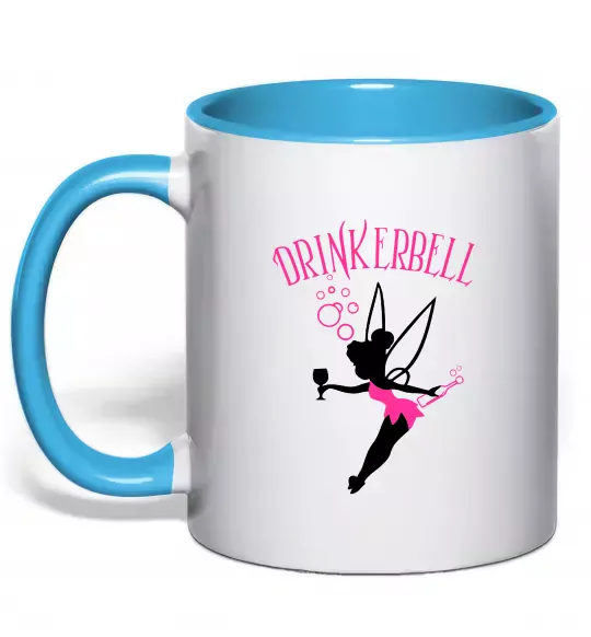 Чашка с цветной ручкой Drinkerbell Голубой фото