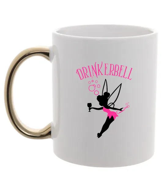 Чашка с цветной ручкой Drinkerbell Золото фото