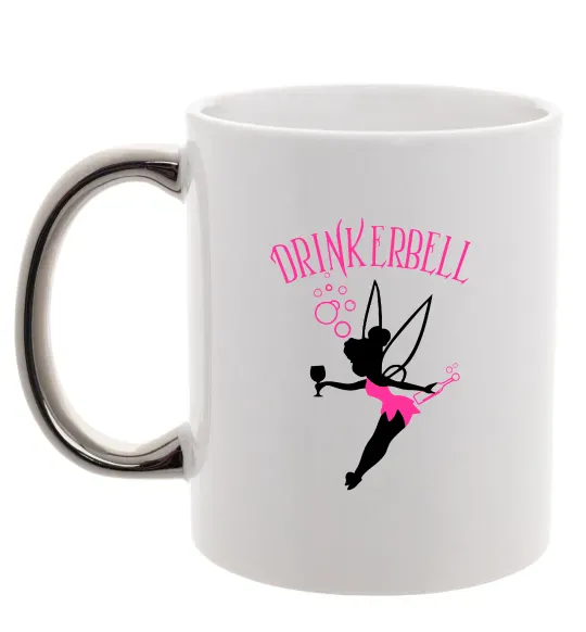 Чашка с цветной ручкой Drinkerbell Серебро фото