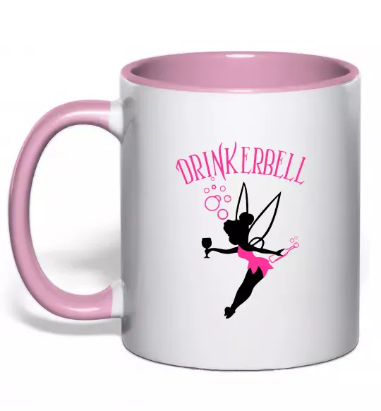 Чашка с цветной ручкой Drinkerbell Нежно розовый фото
