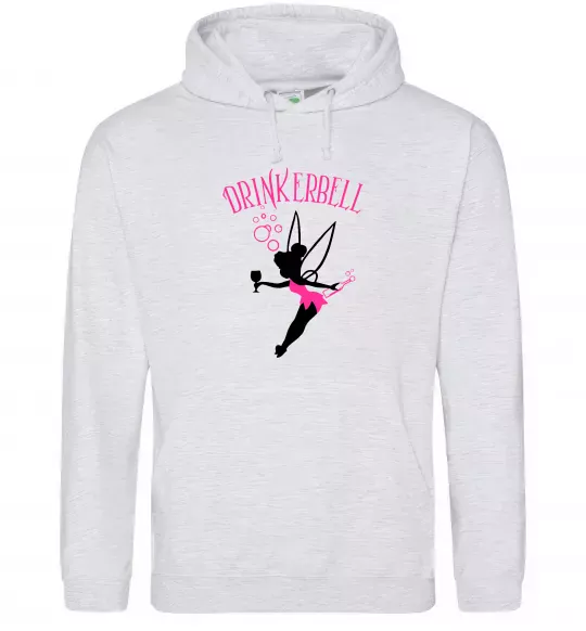 Женская толстовка (худи) Drinkerbell Серый меланж фото
