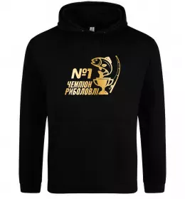 Жіноча толстовка (худі) Чемпіон риболовлі Чорний фото