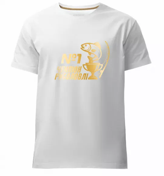 Мужская премиум футболка Чемпіон риболовлі Белый фото