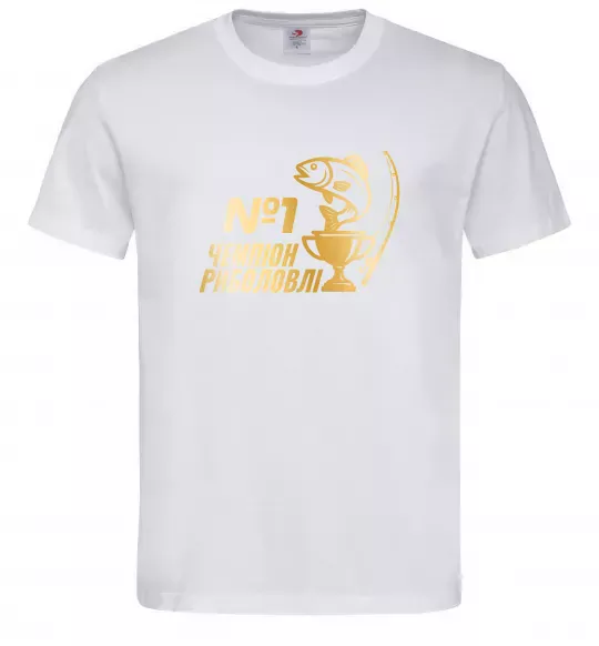 Чоловіча футболка Чемпіон риболовлі Білий фото