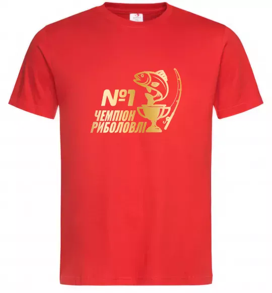 Чоловіча футболка Чемпіон риболовлі Червоний фото