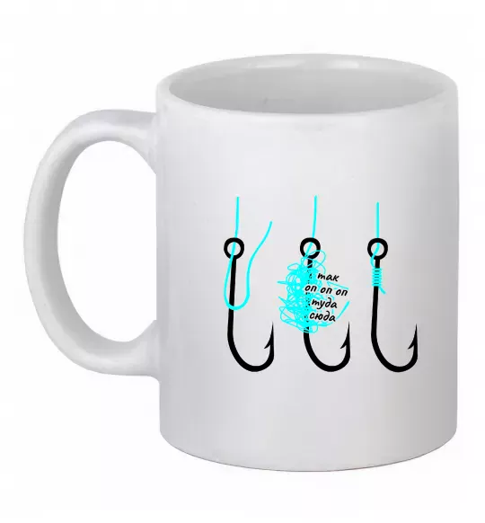 Чашка керамическая Схема вузла на гачок Белый фото