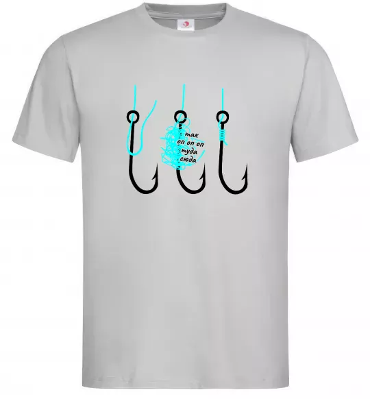 Чоловіча футболка Схема вузла на гачок Сірий фото