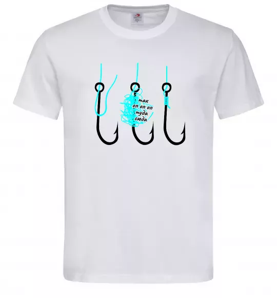 Чоловіча футболка Схема вузла на гачок Білий фото