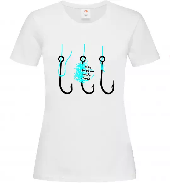 Жіноча футболка Схема вузла на гачок Білий фото