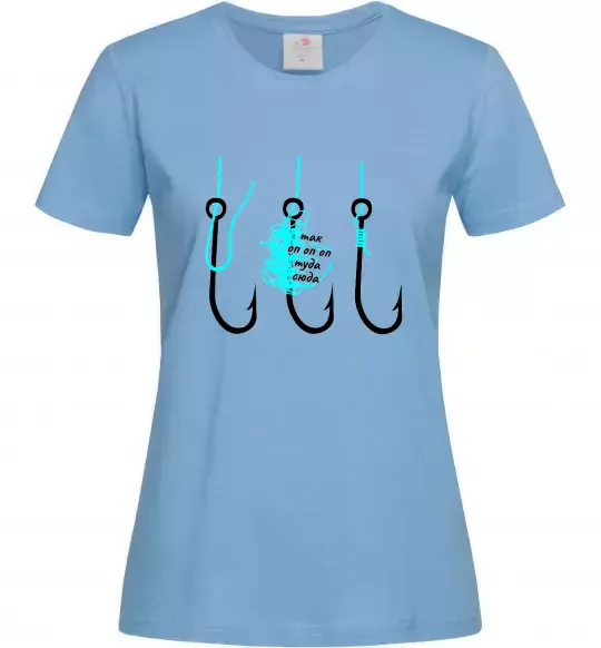 Жіноча футболка Схема вузла на гачок Блакитний фото