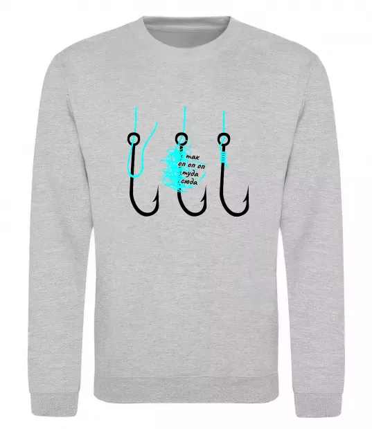 Свитшот Схема вузла на гачок Серый меланж фото