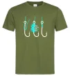 Чоловіча футболка Схема вузла на гачок Оливковий фото