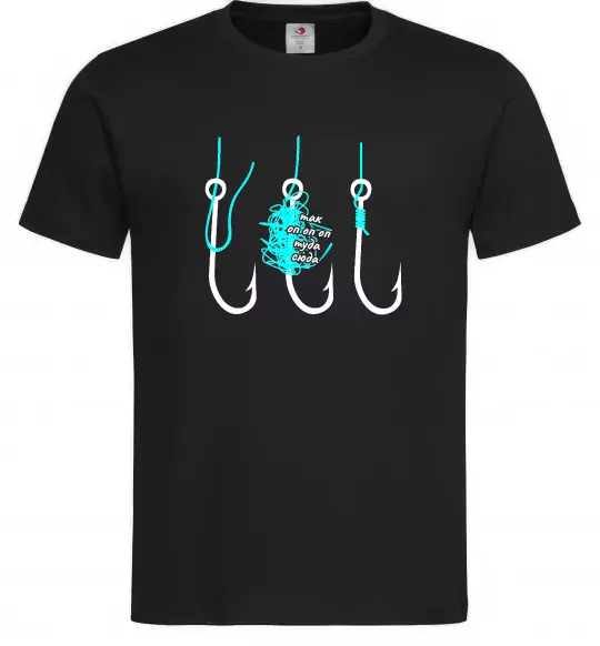 Чоловіча футболка Схема вузла на гачок Чорний фото