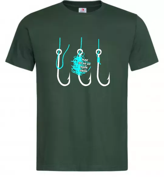 Чоловіча футболка Схема вузла на гачок Темно-зелений фото