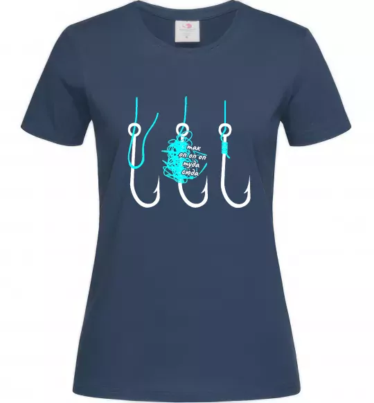 Жіноча футболка Схема вузла на гачок Темно-синій фото