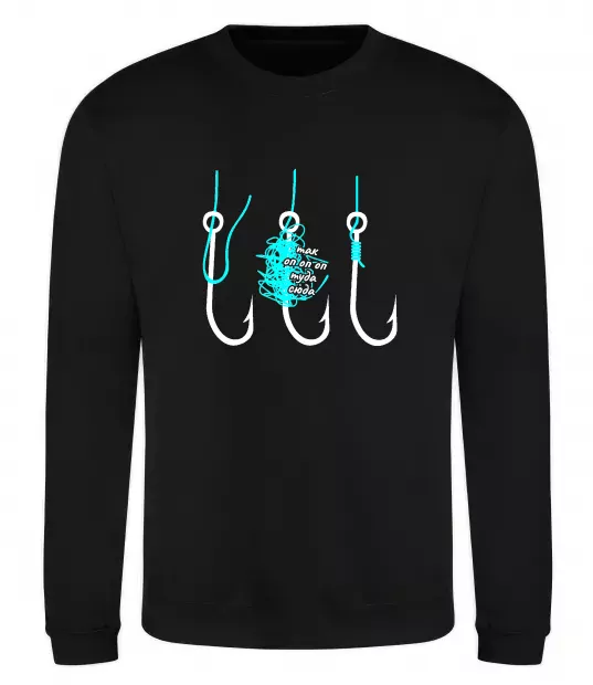 Свитшот Схема вузла на гачок Черный фото