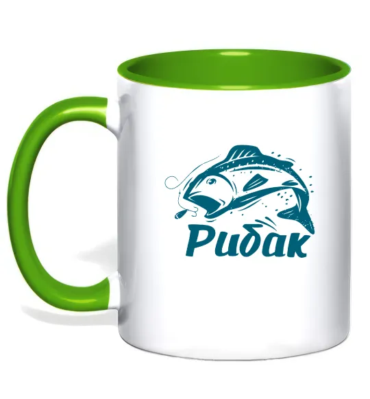 Чашка с цветной ручкой Рибак Лаймовый фото