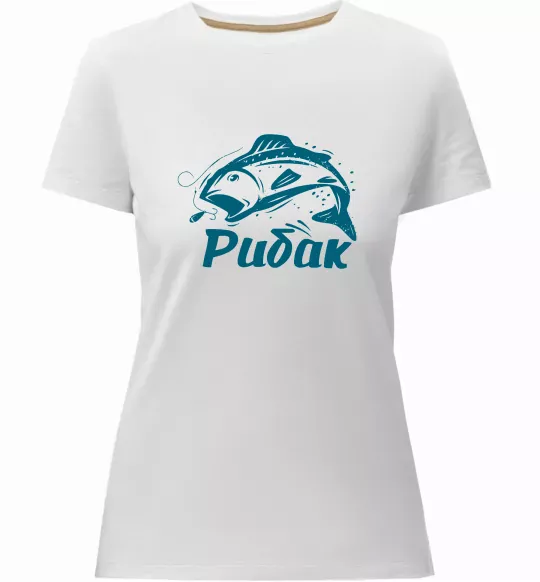 Женская премиум футболка Рибак Белый фото