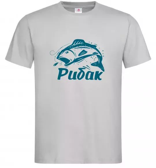 Чоловіча футболка Рибак Сірий фото