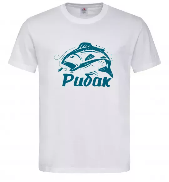 Чоловіча футболка Рибак Білий фото
