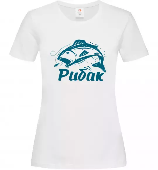 Жіноча футболка Рибак Білий фото