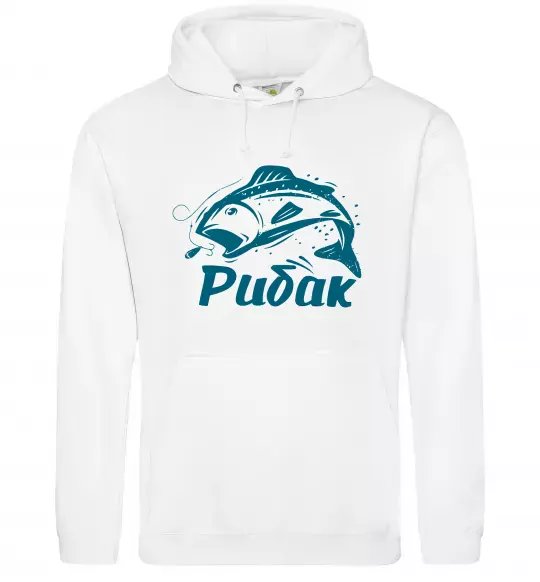Чоловіча толстовка (худі) Рибак Білий фото