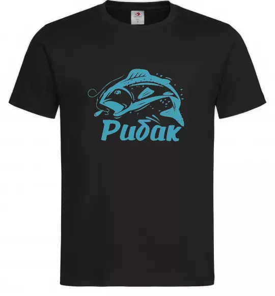 Чоловіча футболка Рибак Чорний фото